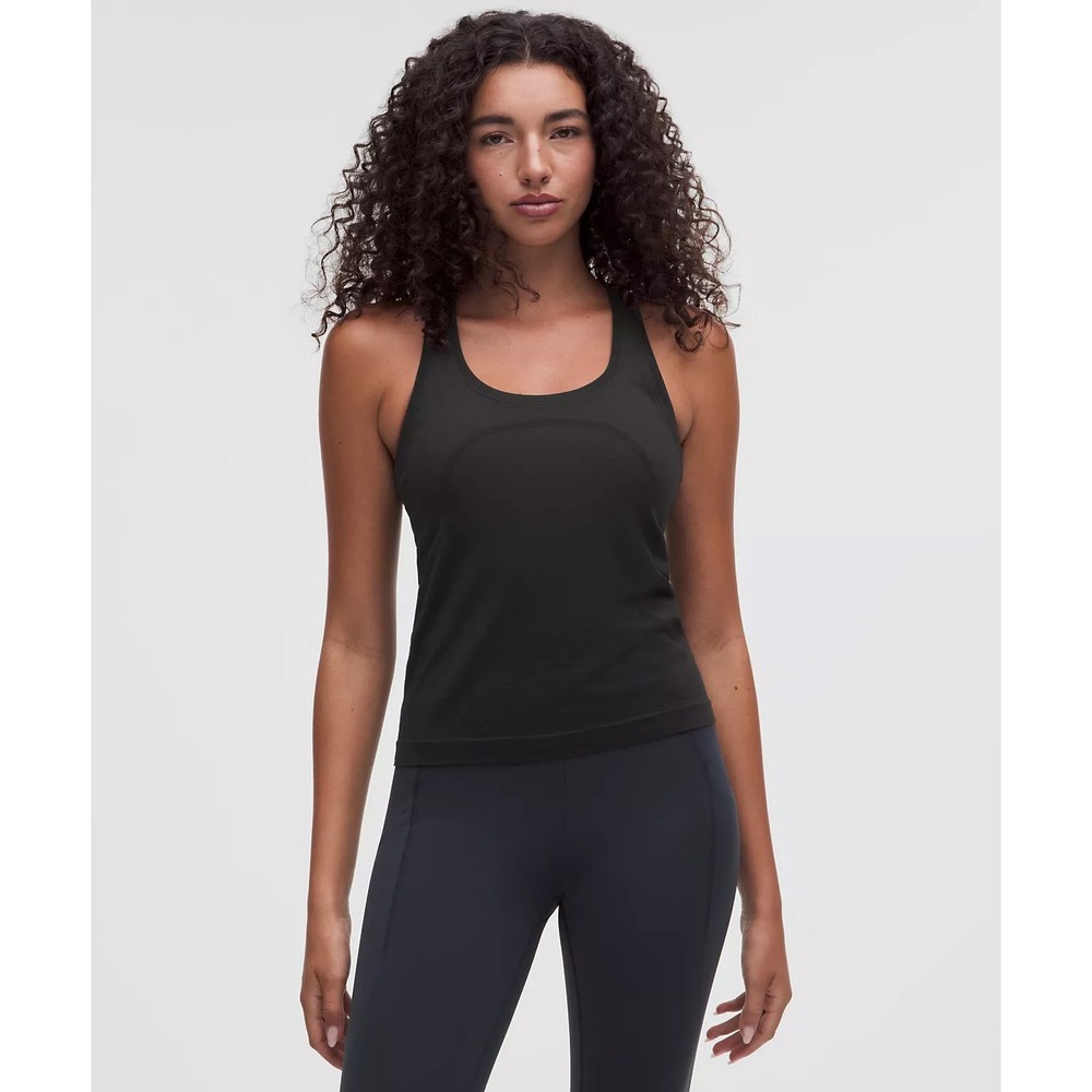 Lululemon Black Swiftly Tech Racerback Tank Top Race Length 6